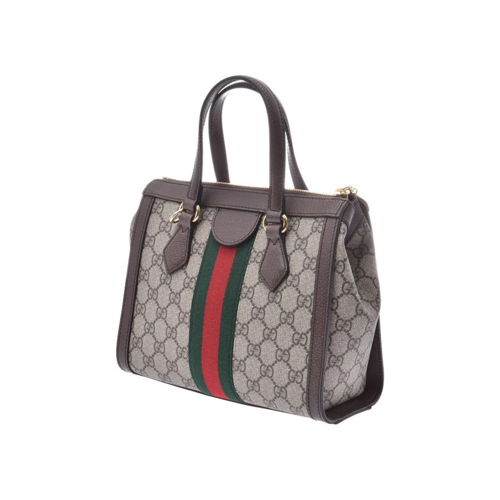 Gucci Handbag Beige Leather Supreme Ophidia Strap GG